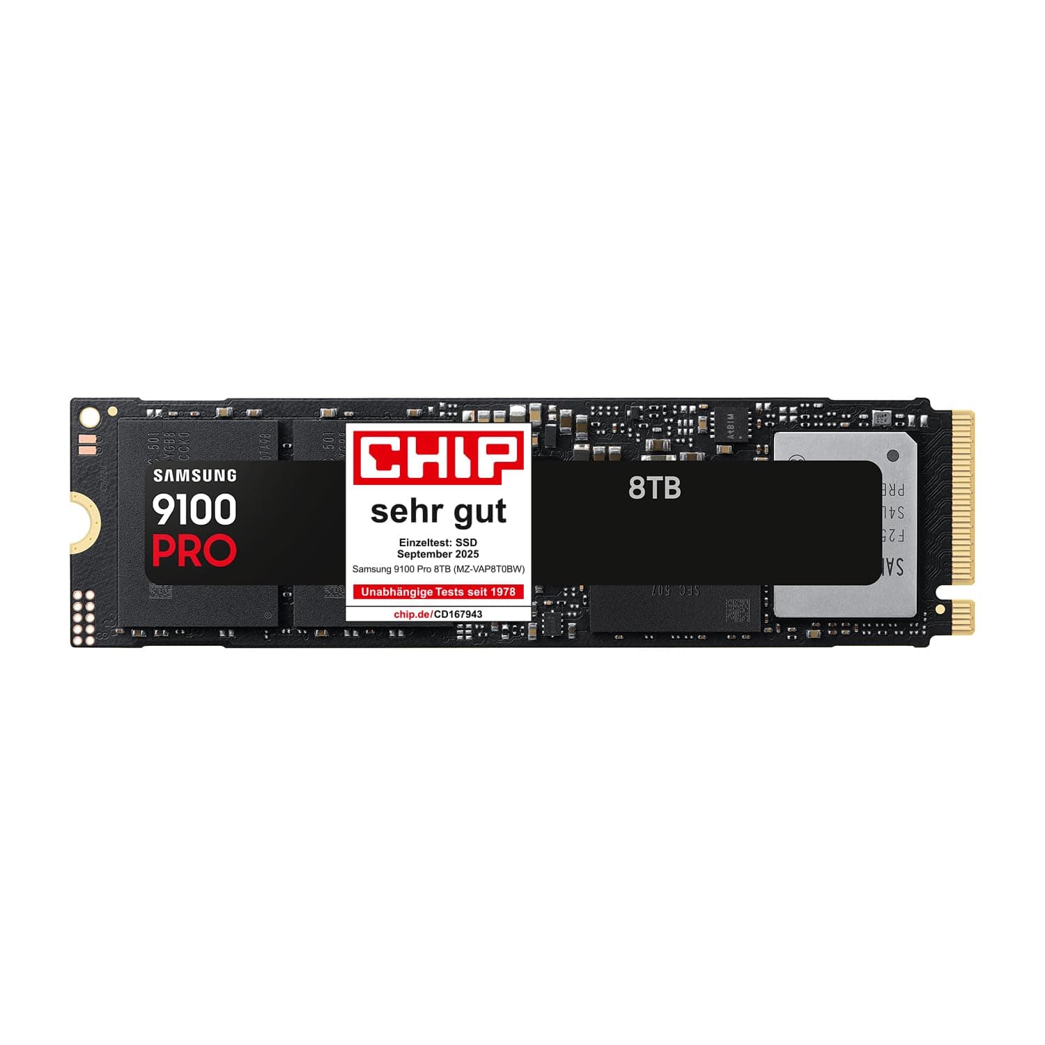 Samsung 9100 PRO NVMe M.2 SSD, 8 TB, PCIe 5.0, 14.800 MB/s Lesen, 13.400 MB/s Schreiben, Interne SSD für Gaming, Videobearbeitung und AI PCs, Schwarz, MZ-VAP8T0BW Bild 2
