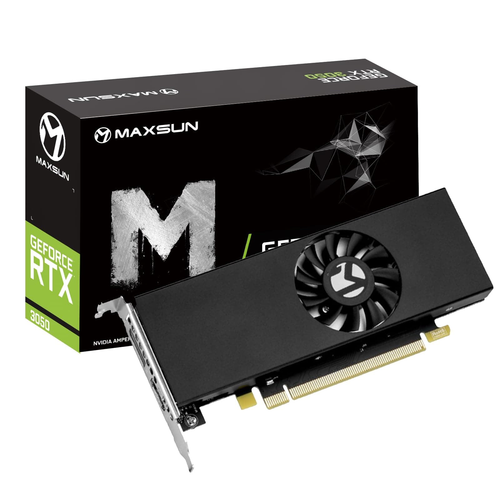 maxsun GeForce RTX 3050 6G Grafikkarten GDDR6 Video Grafikkarte GPU für Gaming PC ITX Design PCI Express 4.0, HDMI 2.1, DisplayPort 1.4a (Slim Low Profile/schlankes, niedriges Profil) SLP 6G