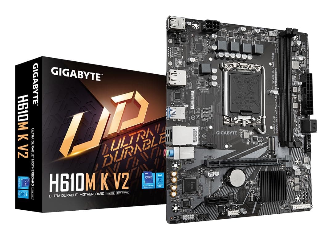 GIGABYTE H610M K V2 Mainboard – Intel Core 14. Generation CPUs, bis zu 5600 MHz DDR5, 1xPCIe 3.0 M.2, 1GbE LAN, USB 3.2 Gen 1 Bild 2
