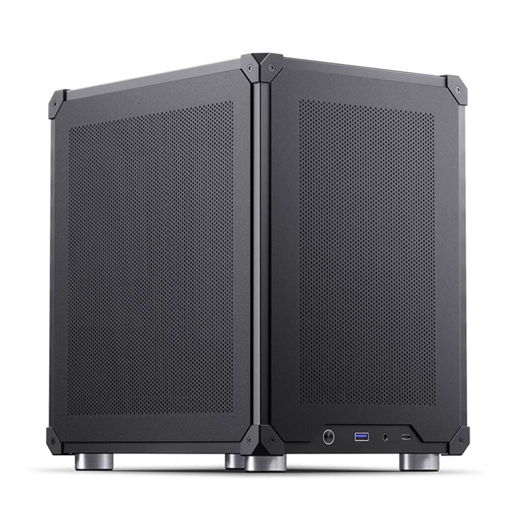 Jonsbo C6 Mesh PC-Gehäuse, USB-C-Konnektivität, abnehmbare Paneele, Stahl, Micro-ATX, Schwarz Bild 3