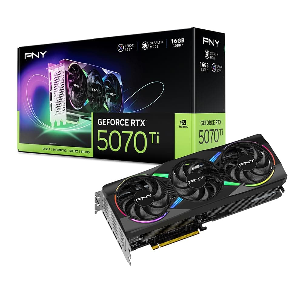 PNY NVIDIA GeForce RTX 5070 Ti Epic-X ARGB Triple Fan, Grafikkarte (16GB GDDR7, 256-Bit, Boost Speed: 2452MHz, PCIe 5.0, HDMI/DP 2.1, 2.98-Slot, NVIDIA Blackwell Architecture, DLSS 4) Bild 2