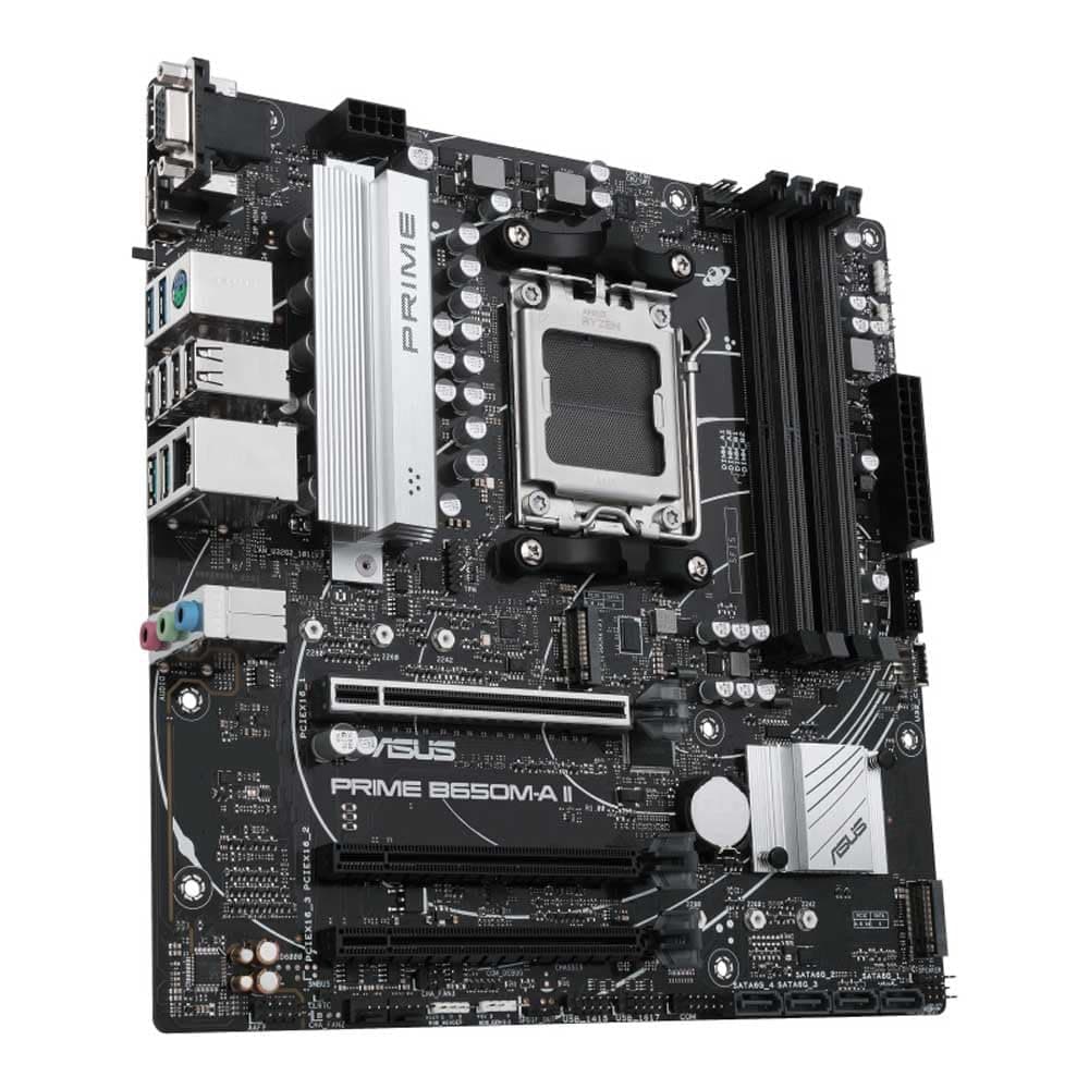 ASUS Prime B650M-A II-CSM Mainboard Sockel AMD AM5 (Ryzen 7000, mATX, DDR5, PCIe 5.0, 2.5GB Ethernet, DisplayPort, HDMI, VGA, USB 3.2, BIOS Flashback, Aura Sync) Bild 3