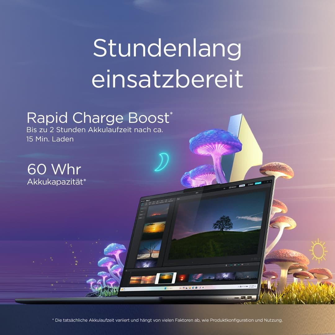 Lenovo IdeaPad Slim 5 Laptop | Copilot+ PC | 16" WUXGA Display | AMD Ryzen AI 5 330 | 512GB SSD | 16GB RAM | AMD Radeon Grafik | QWERTZ | Beleuchtet | Windows 11 | Luna Grau | 3 Monate Premium Care Bild 8
