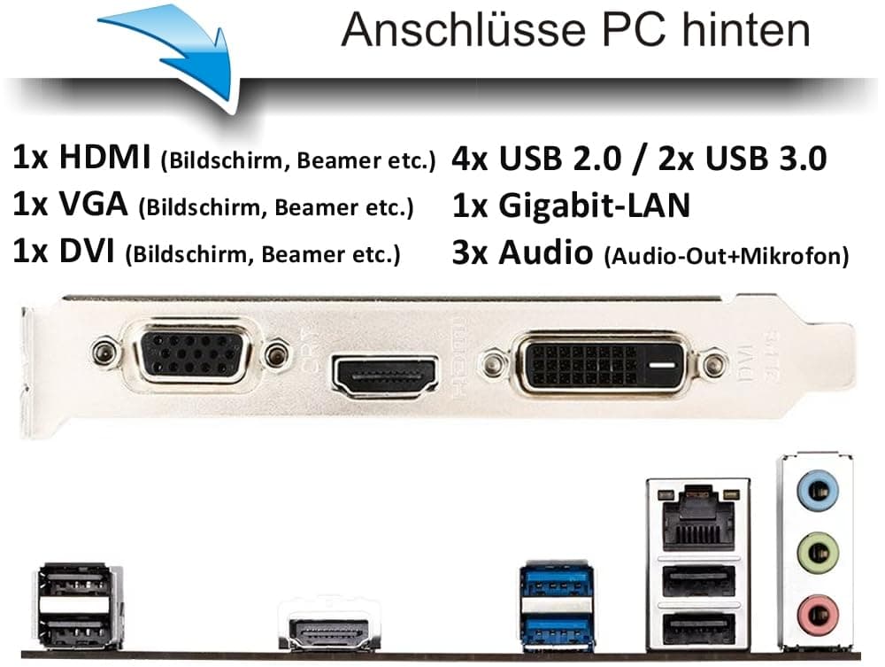 shinobee Business Office Work V3 - Intel Core i7-12700F - 32GB DDR4 RAM - 1000 GB SSD - Windows 11 Pro - Nvidia GeForce - DVD±ROM - WLAN - MS Office - #8140 32GB DDR4 - 1TB SSD - Nvidia GeForce Intel Core i7 12700F Bild 4