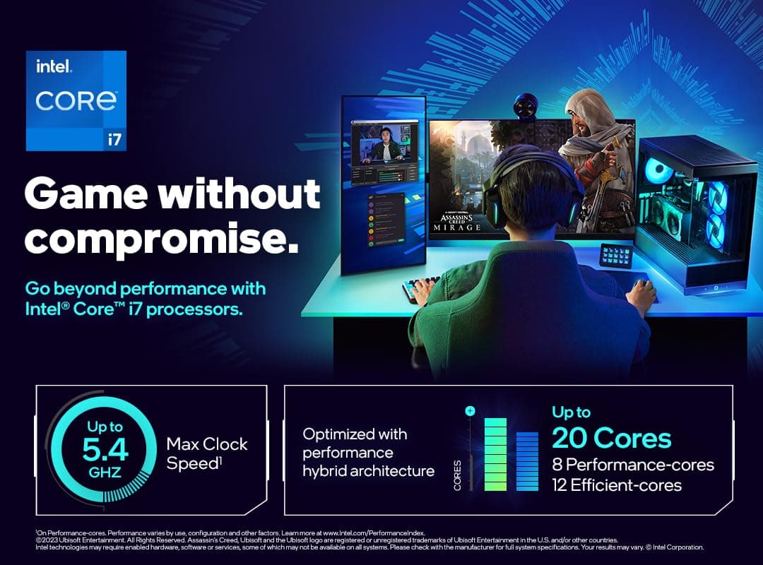 Intel® Core™ i7 Desktop-Prozessor 14700F 20 Kerne (8 P-cores und 12 E-cores) bis zu 5,4 GHz i7-14700F Bild 3
