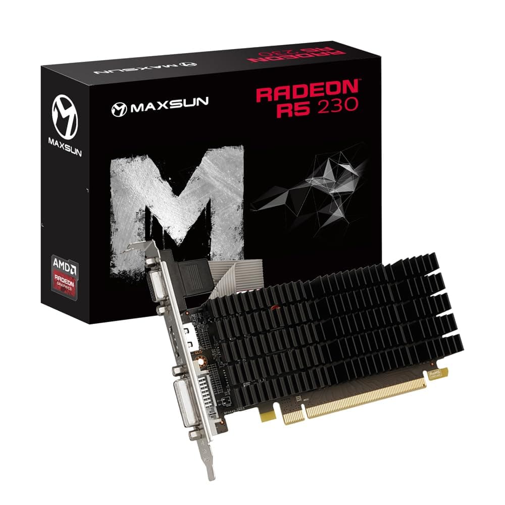 maxsun AMD Radeon R5 220 2GB Silent Grafikkarte (Passiv 0dB Kühlung, Low Profile DVI, VGA, HDMI 64 Bit DDR3 PCI Express X16 Gaming-Grafikkarte) Bild 2