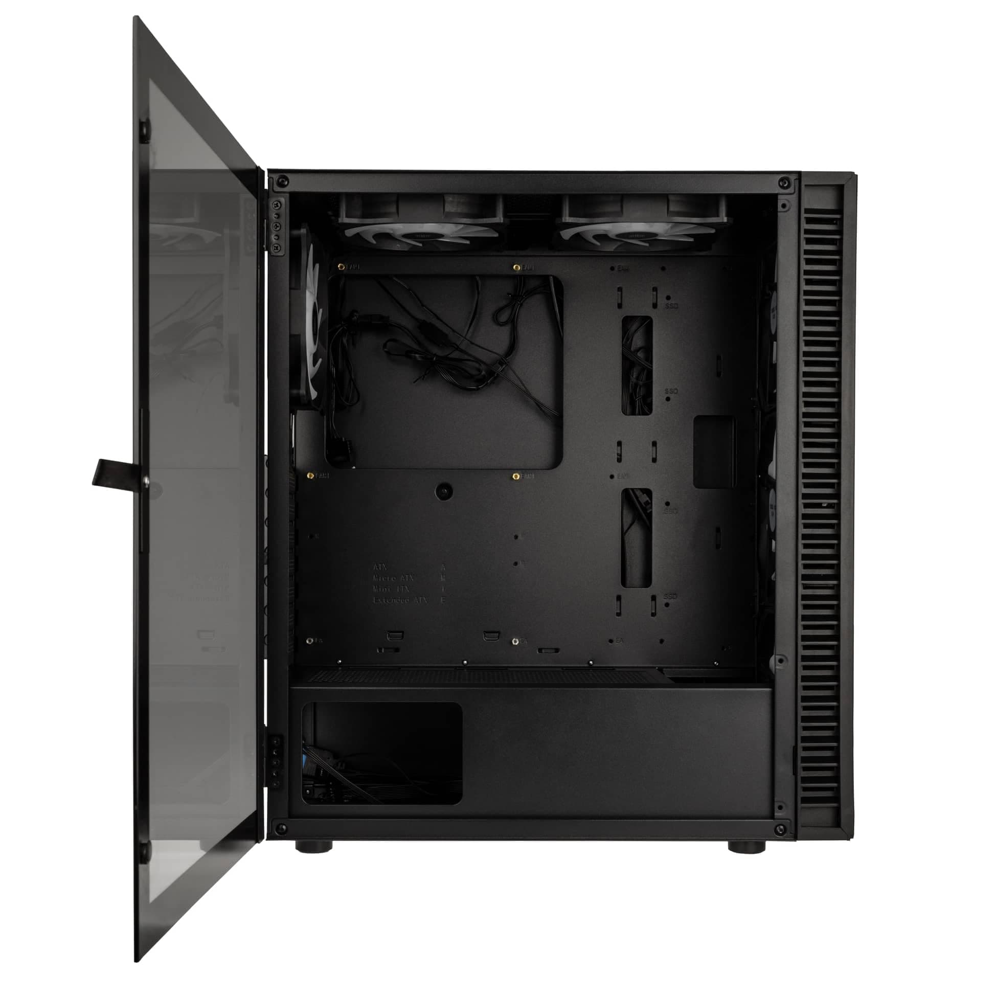 Kolink Observatory HF Mesh PC-Gehäuse, Sechs ARGB-Lüfter, 330 mm GPU-Freiheit, ATX-Motherboard, Gitterfrontplatte, Stahl, Mid-Tower, Schwarz Bild 7