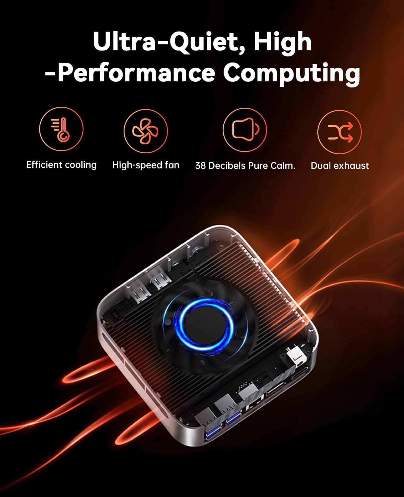ACEMAGIC M1 Mini PC, AMD Ryzen 7 7735HS (8C/16T, bis zu 4.75GHz),16GB LPDDR5 (5500MT/s) 512GB MVME SSD Windows 11 Pro Mini PC mit AMD Radeon | 4K Triple Display |Type-C | WiFi6 | BT5.2 16 GB 512 GB Bild 6