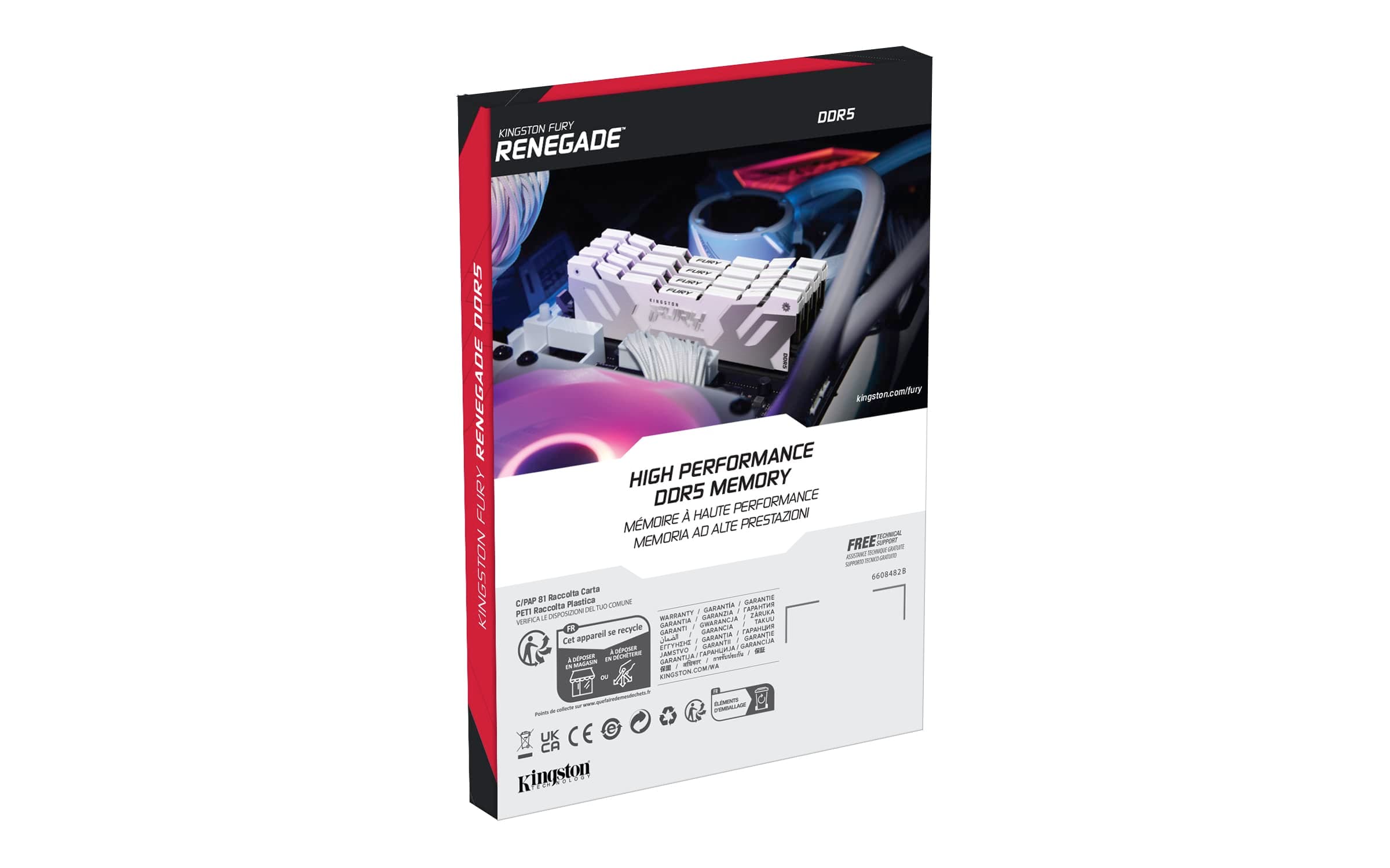 Kingston FURY Renegade DDR5 RGB Silber/Weiß XMP 32GB (2x16GB) 6400MT/s CL32 DIMM Desktop Gaming Speicher Kit mit 2 - KF564C32RWAK2-32 Silber/Weiß 32GB Kit mit 2 6400MT/s Bild 7
