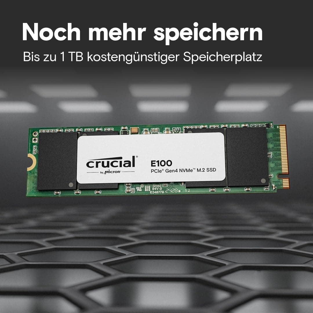 Crucial E100 1TB M.2 PCIe Gen4 NVMe Interne SSD, bis 5.000 MB/s, Laptop und Desktop kompatibel - CT1000E100SSD8 Bild 5