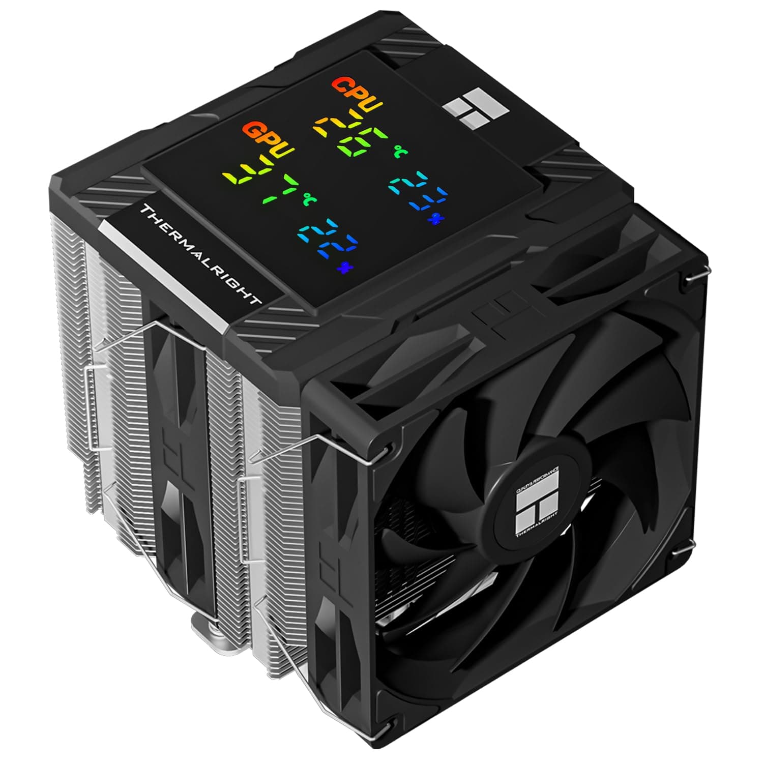 Thermalright Peerless Assassin 120 Digitaler CPU-Kühler mit 6 x 6 mm Heatpipes, magnetische Anzeigetafel, Kühlkörper-CPU-Kühler, für AM4/AM5 und Intel lga1700/1851/1150/1151/1200, Schwarz Bild 2