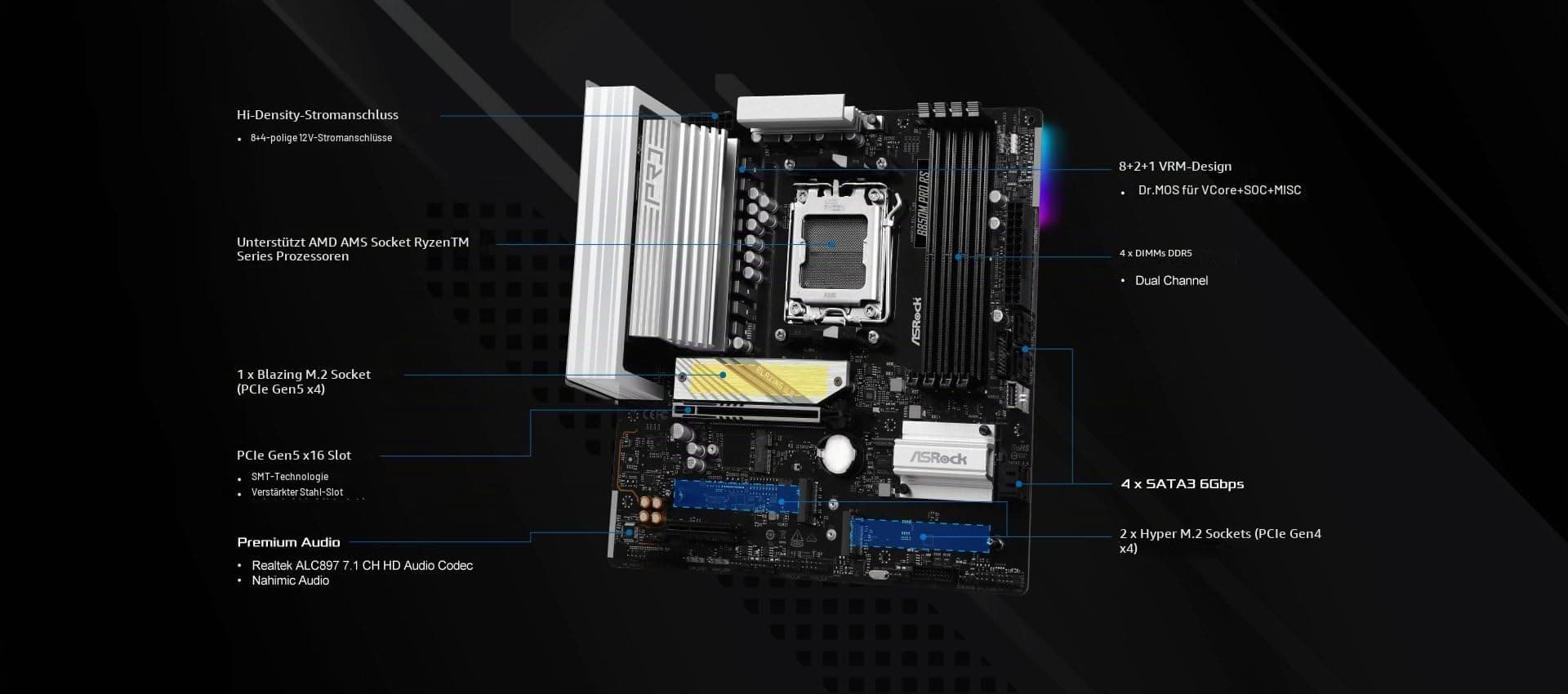 MB ASRock AMD AM5 B850M Pro RS Bild 8