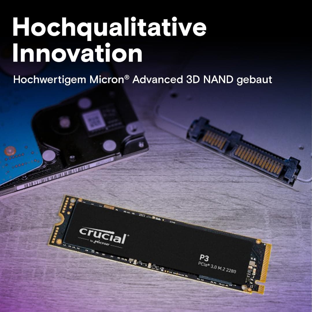 Crucial P3 500GB M.2 PCIe Gen3 NVMe Interne SSD 3D NAND, bis zu 3500MB/s - CT500P3SSD8 Bild 8