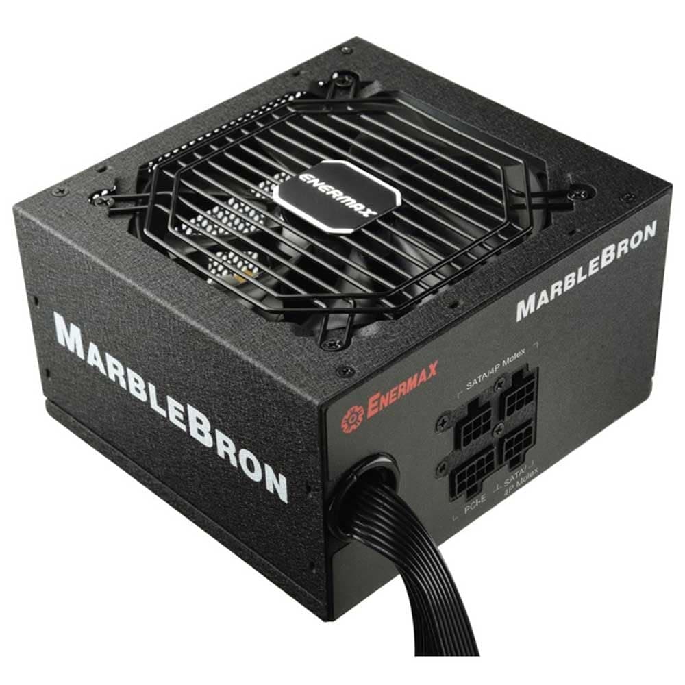 ENERMAX MARBLEBRON ATX Gaming PC Netzteil 750W 80Plus Bronze 230V EU (Semi Modular) schwarz Flachbandkabel, EMB750EWT Marblebron 750W