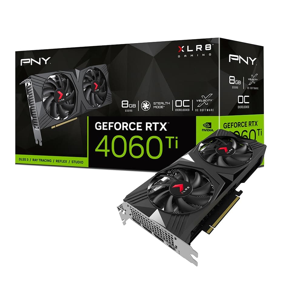 PNY GeForce RTX™ 4060 Ti 8GB XLR8 Gaming Verto Overclocked Dual Fan Graphics Card DLSS 3 RTX 4060Ti OC Dual Fan 8GB