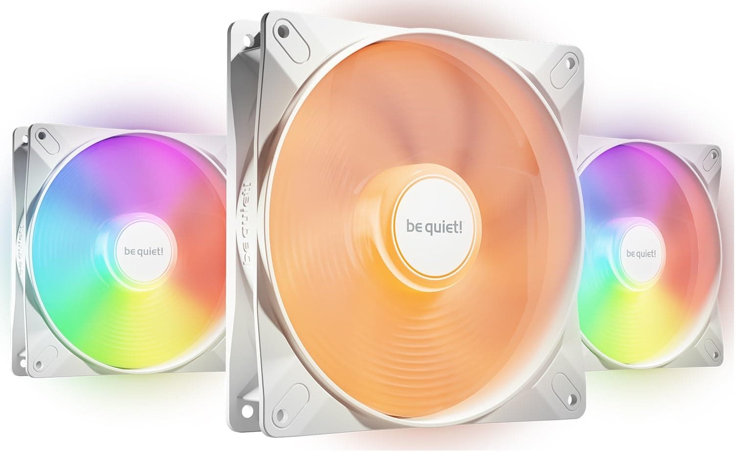be quiet! Light Wings LX 140mm PWM high-speed White Lüfter, Enthält 3 Lüfter, Beleuchteter Hub und mattierte Lüfterblätter, vielzählige Farben, ARGB-Kabel mit Möglichkeit zur Reihenschaltung Bild 2