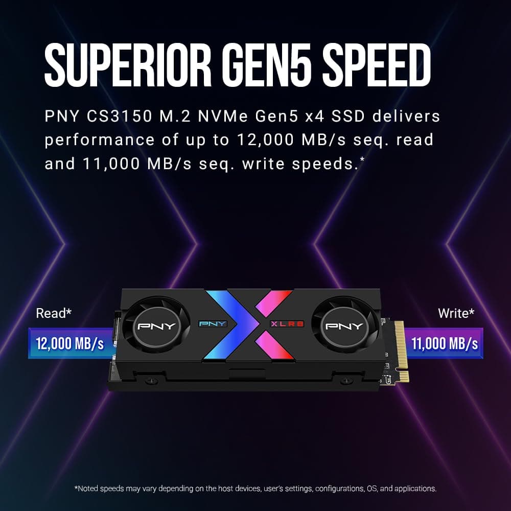 PNY CS3150 XLR8 Gaming Epic-X RGB™ 2TB M.2 NVMe Internal Solid State Drive (SSD) with RGB Heatsink - M280CS3150XHS-2TB-RB Bild 5