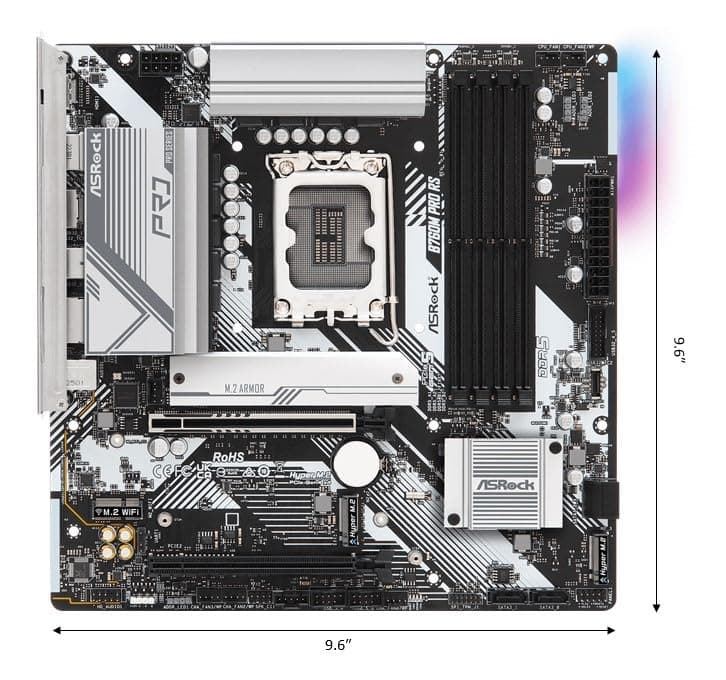 ASRock B760M Pro RS, Intel B760 Mainboard - Sockel 1700, DDR5 Bild 3