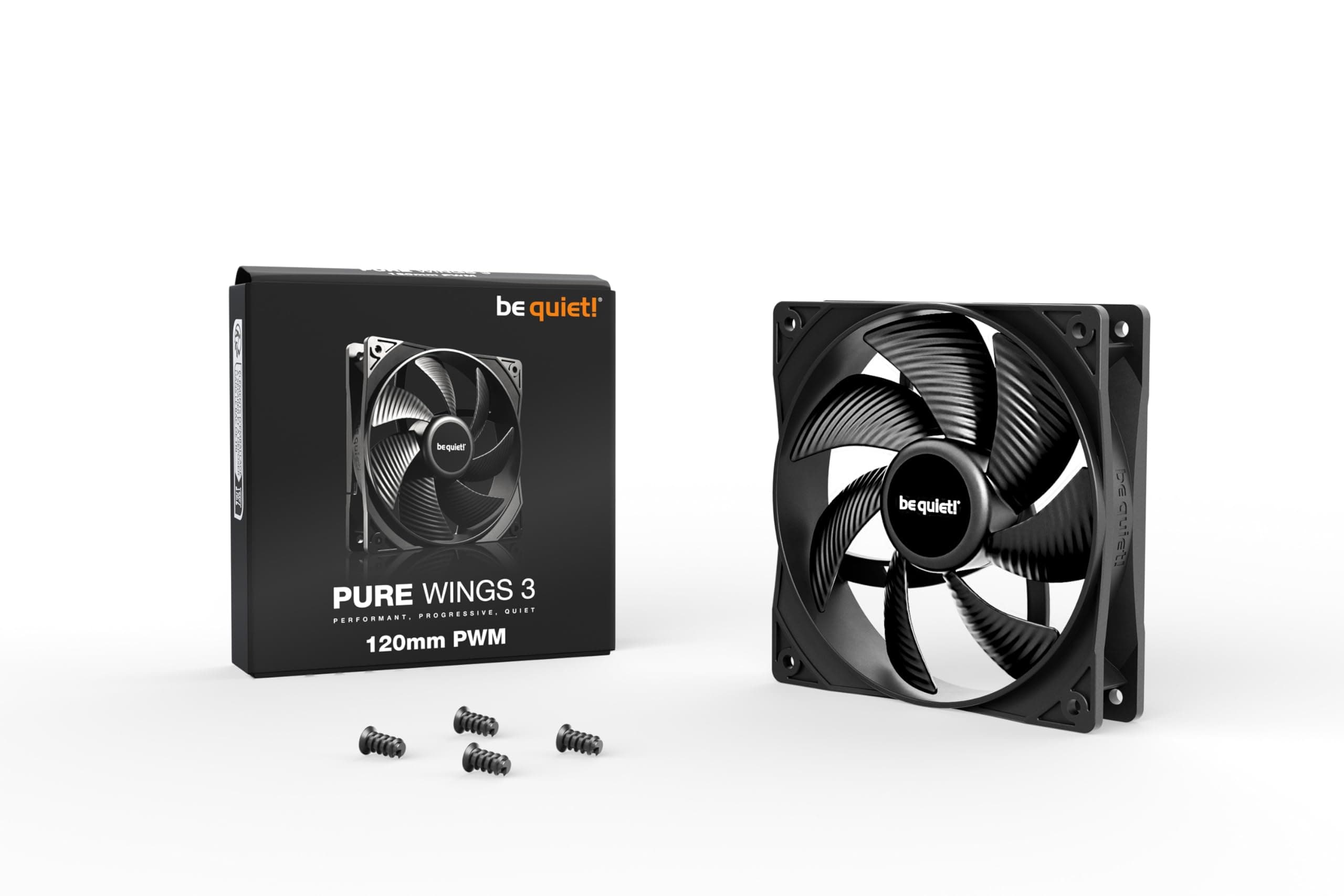 be quiet! Pure Wings 3 120mm PWM Lüfter, hohe Höchstgeschwindigkeit, niedrige Mindestdrehzahl, optimierter Lüfterrahmen, außergewöhnlich hoher Luftdruck, sehr leiser Betrieb, Rifle-Lager, BL105 Bild 7