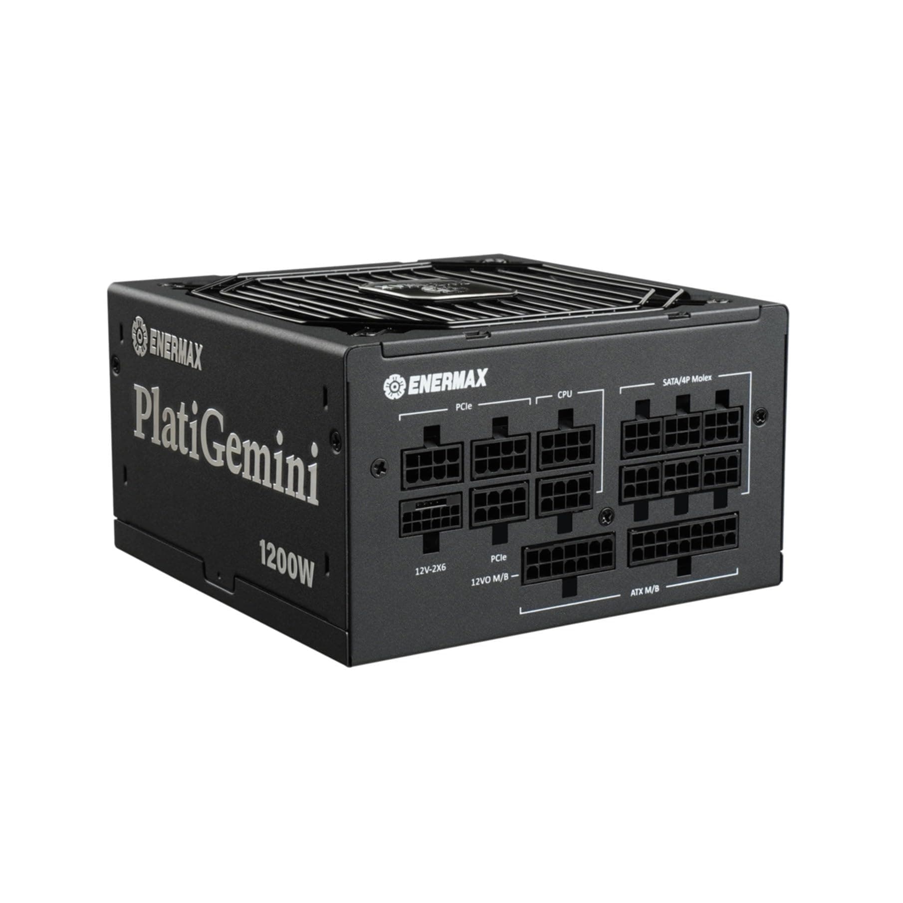 ENERMAX PlatiGemini ATX 3.1 & ATX12VO Hybrid-Netzteil 1200W 80PLUS Platinum (Vollmodulares, 12V-2x6, 60% Semi-Fanless) inkl. WireView GPU; EGN1200P