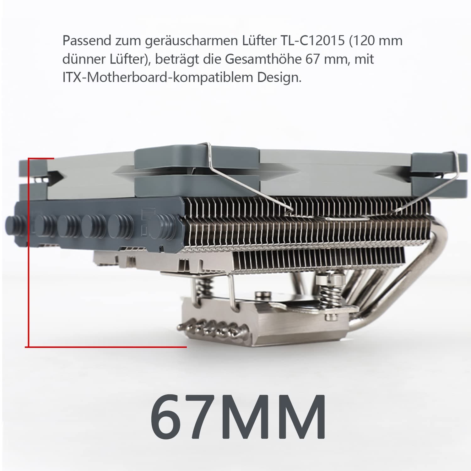 Thermalright AXP120-X67 Low-Profile-CPU-Luftkühler mit recht 120-mm-TL-C12015-PWM-Lüfter, 6 Heatpipes, 67 mm Höhe, für AMD AM4 AM5/Intel LGA 1700/1150/1151/1155/1200/1851(AXP120 X67) Bild 7