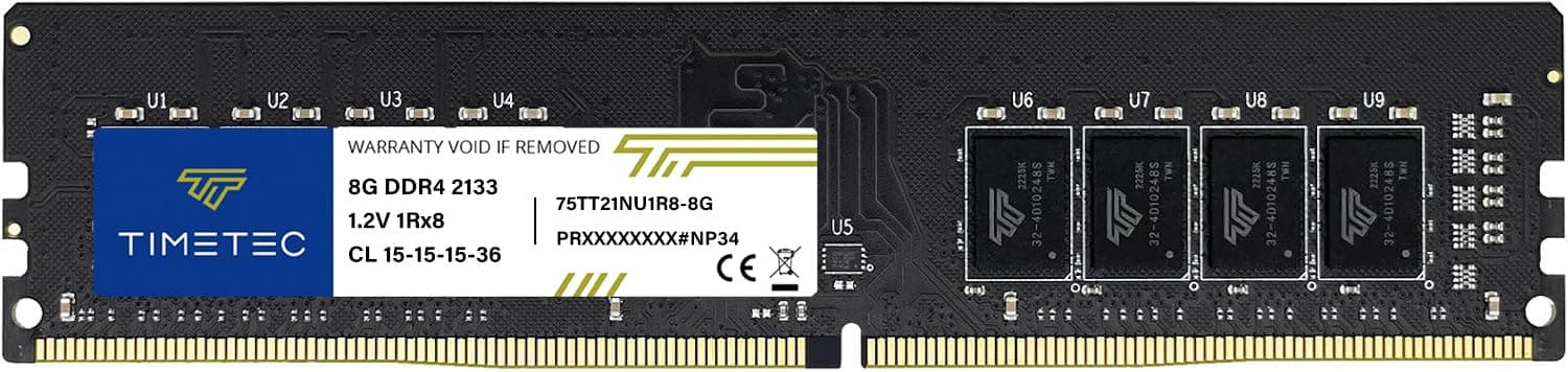 Timetec 8 GB DDR4 2133 MHz (PC4-2133P) PC4-17000 UDIMM Desktop-RAM – Non-ECC Unbuffered, 288-Pin, 1,2 V, CL15 DIMM-Speichermodul Bild 3