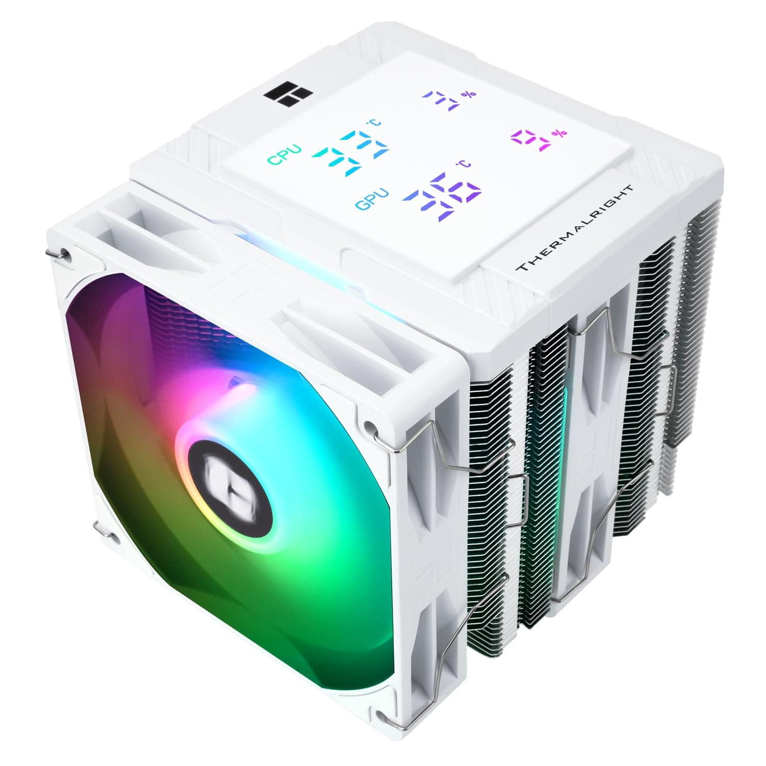 Thermalright Peerless Assassin 120 Digital ARGB White CPU-Kühler, Kühlung mit Doppeltürmen und Doppellüftern,CPU-Luftkühler,Digitale Bildschirmabdeckung,für AM4/AM5,Intel LGA1851/1700/115X/1200 Bild 2