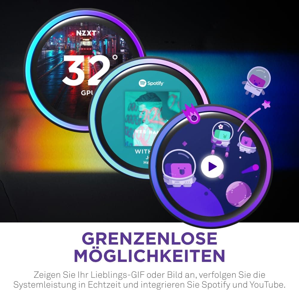NZXT Kraken Serie – AIO CPU-Flüssigkeitskühler – Anpassbares LCD-Display – Hochleistungs-Lüfter – Kompatibel mit Intel® & AMD® Sockel – Elite 360 RGB – Schwarz Kraken Elite RGB 2024 360mm Schwarz Bild 8