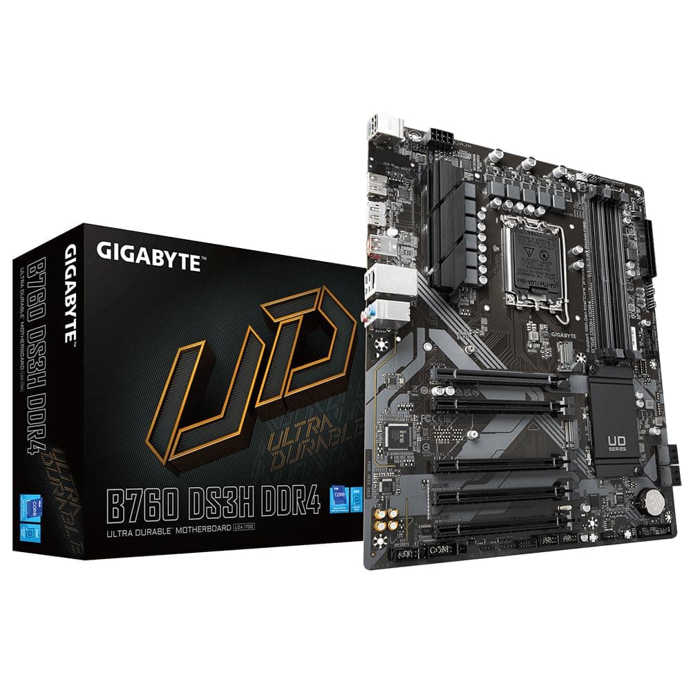 GIGABYTE B760 DS3H DDR4 Motherboard - Unterstützt Intel Core 14. Generation CPUs, 18+2+1 Phasen Digital VRM, bis zu 5333MHz DDR4 (OC), 2xPCIe 4.0 M.2, GbE LAN, USB 3.2 Gen 2 Bild 2