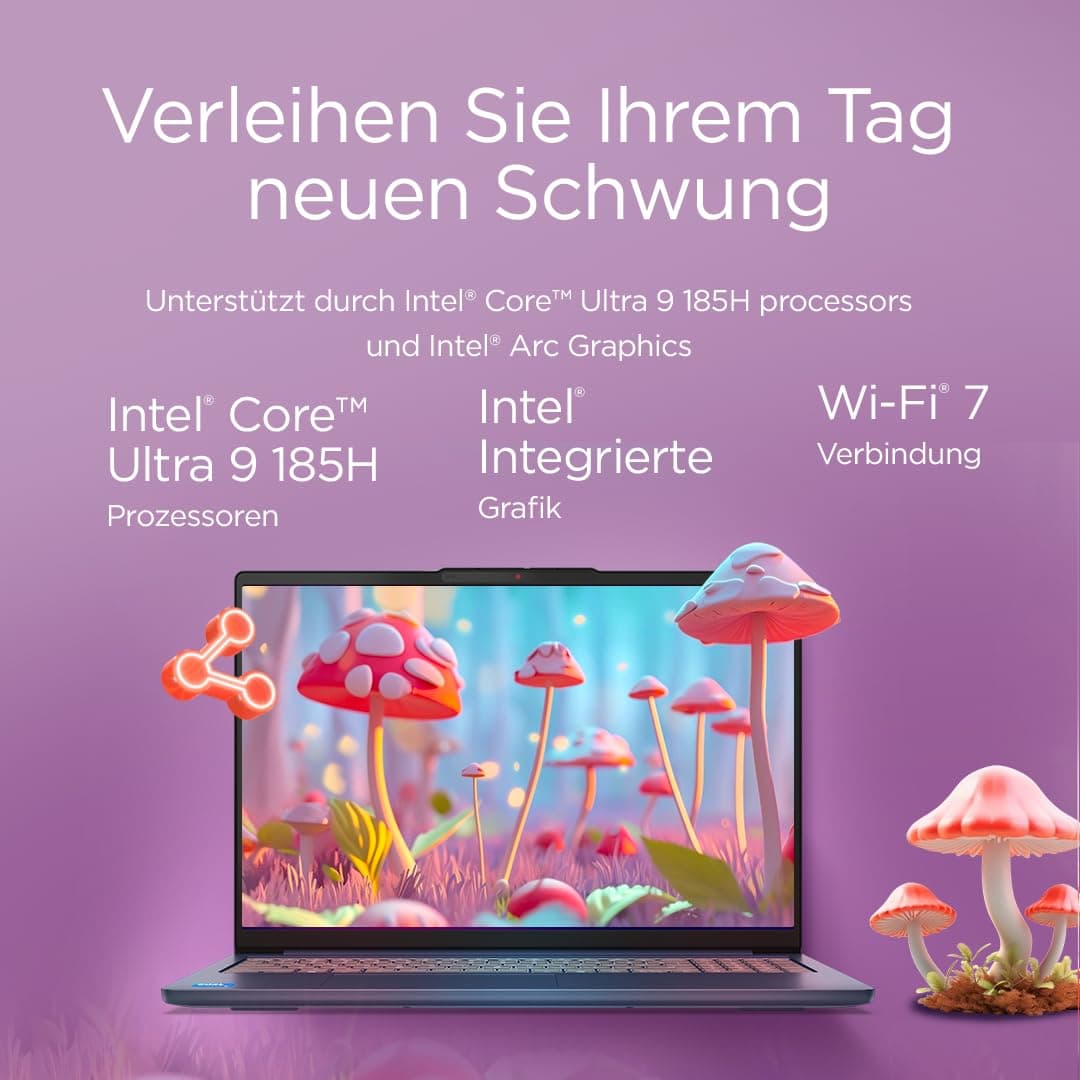 Lenovo IdeaPad Slim 5i Laptop | Copilot+ PC | 16" WUXGA Display | Intel Core Ultra 9 185H | 1TB SSD | 32GB RAM | Intel Arc Grafik | Windows 11 | QWERTZ | Cosmic Blau | 3 Monate Premium Care Bild 5