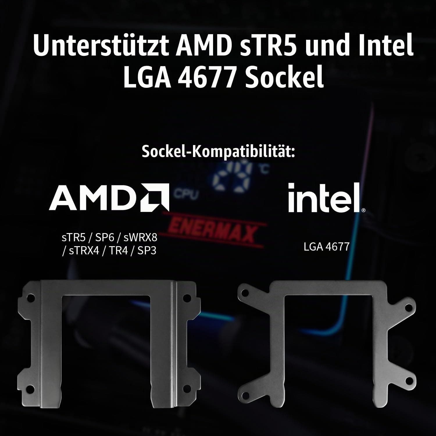 ENERMAX LIQTECH XTR|360mm AIO CPU Wasserkühlung|TDP 550W+|AMD Ryzen Treadripper sTR5/sTRX5/SP6|Intel Xeon LGA4677 |100% CPU Abdeckung|Digital Anzeige|ELC-LTXTR360 Bild 3