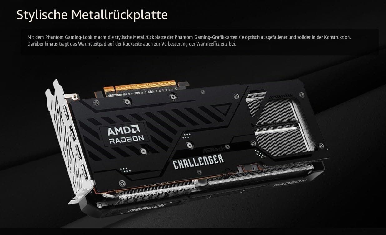 ASRock VGA RX9070 CL 16G, AMD, RX9070, 16 GB, GDDR6, 256BIT, 2HDMI+2DP (3 Lüfter) Bild 3
