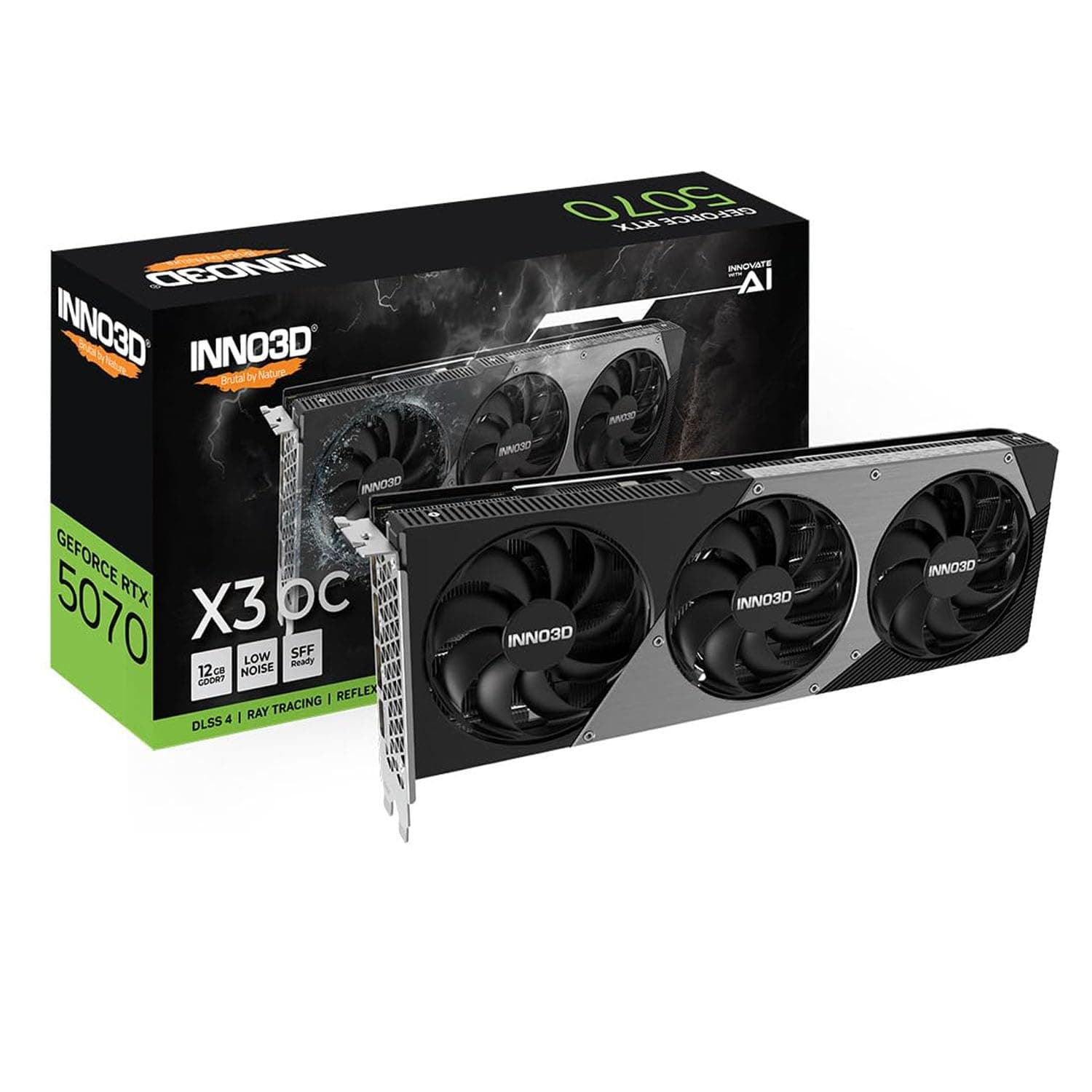 INNO3D NVIDIA GeForce RTX 5070 X3 OC 12GB GDDR7 Gaming Graphics Card (Triple Fan, 2 Slot, Reflex 2 RTX AI DLSS4) Bild 2