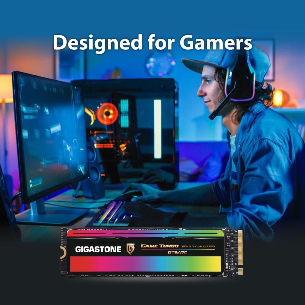 Gigastone M.2 SSD 4TB (2er-Pack) NVMe SSD Bis zu 7,300MB/s M.2 2280 PCIe Gen4 Ultraschnelle Interne Gaming SSD Laufwerk Spielen Videoschnitt Kompatibel mit Laptop und Desktop Speicher GT6470 Bild 5