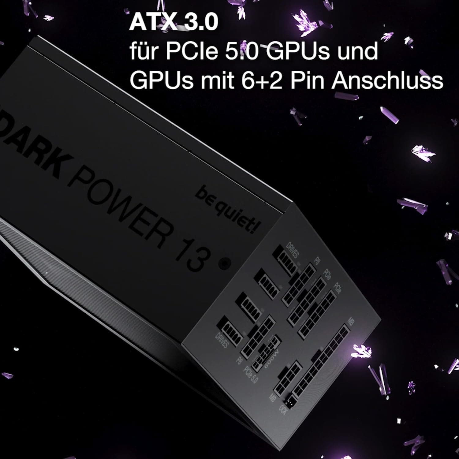 be quiet! Dark Power 13 850W, ATX 3.0, 80 Plus® Titanium, modular Netzteil, PCIe 5.0 und PCIe 4.0 Grafikkarten, 12VHPWR Kabel enthalten, nahezu unhörbarer Silent Wings-Lüfter Bild 3
