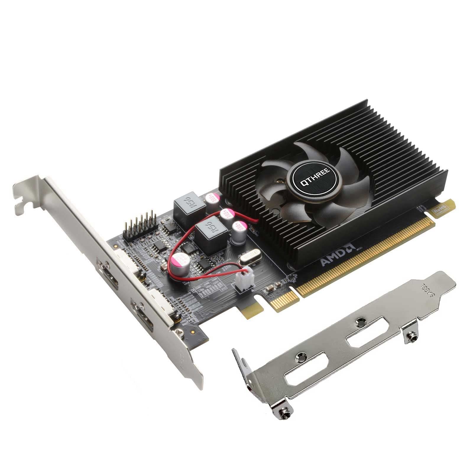 QTHREE Radeon HD 6570 1GB DDR3 2X HDMI Grafikkarte, Low Profile, PCI-Express 2.0 x16, Computer GPU, Graphics Card for PC HD 6570 2HDMI