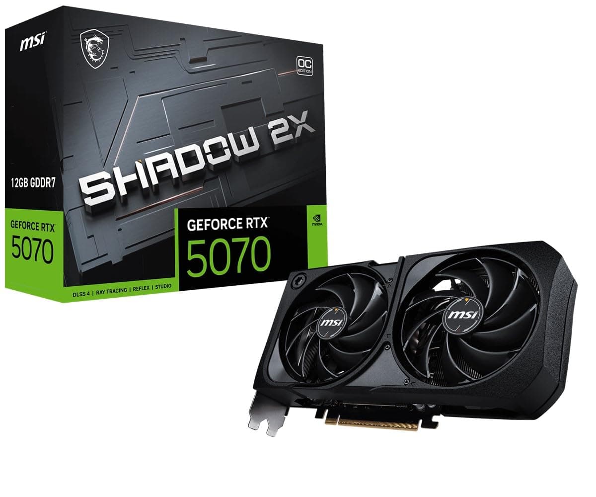 MSI GeForce RTX 5070 12G Shadow 2X OC - 12GB GDDR7 (28Gbps/192-bit), PCIe 5, Boost: 2542 MHz, HDMI 2.1b, DisplayPort 2.1b Bild 2