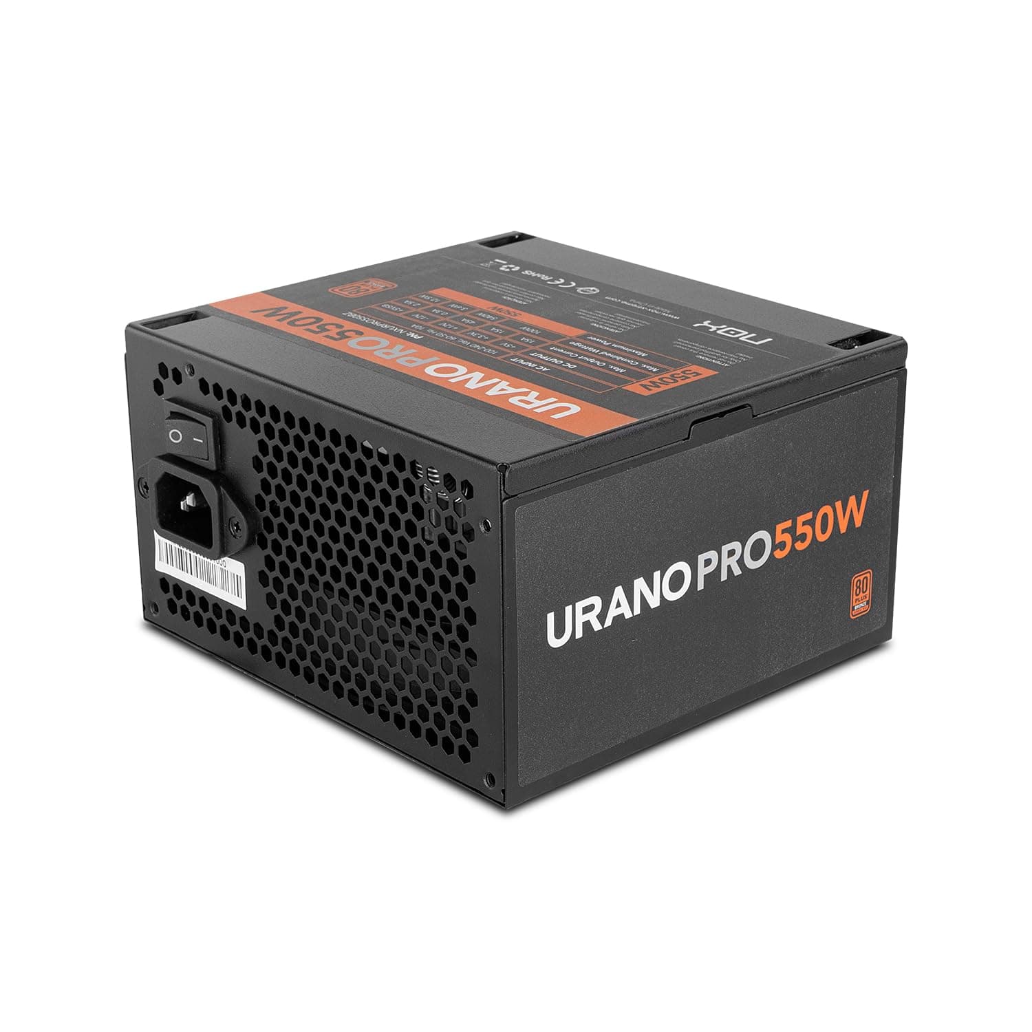 NOX Xtreme Products URANO Pro 550W 80Plus Bronze – ATX-Netzteil mit leisem 120-mm-PWM-Lüfter, umfassendem Schutz (OVP, UVP, OPP, SCP, OTP), aktiver PFC, extra Langen Flachkabeln URANO PRO 550W BRONZE