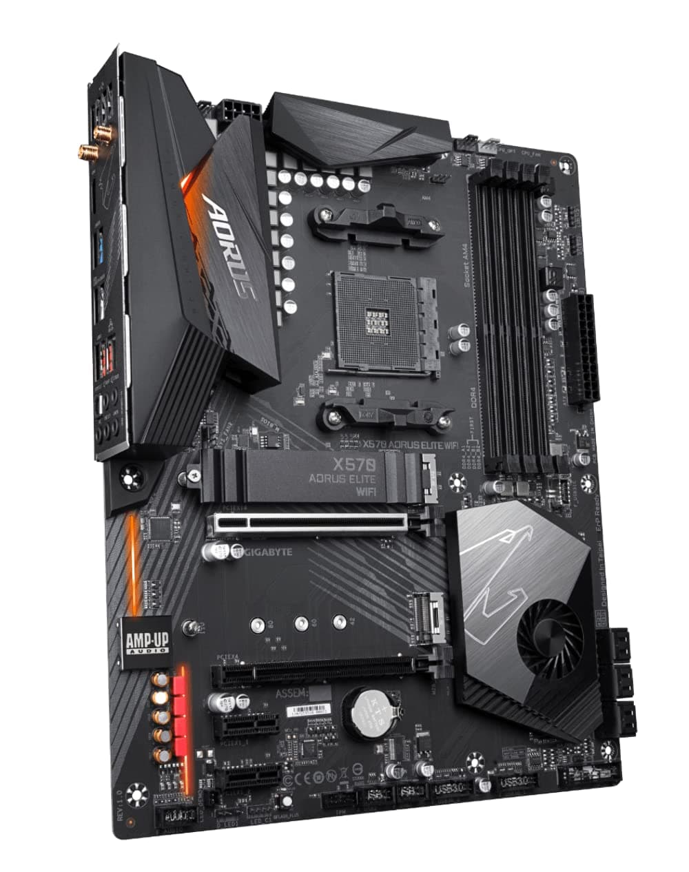 GIGABYTE X570 AORUS Elite Wi-Fi (AMD Ryzen 3000/X570/ATX/PCIe4.0/DDR4/Intel Dual Band 802.11AC Wi-Fi/Front USB Type-C/RGB Fusion 2.0/M.2 Thermal Guard/Gaming Motherboard) Bild 5