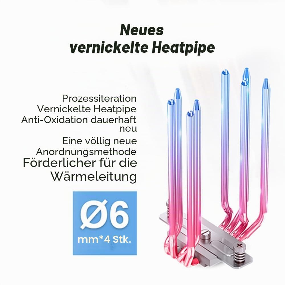 TZMRIT x CR-1400 EVO CPU Kühler,180W TDP,4 Heat Pipes,130mm Höhe,mit 92 * 92 * 25mm 2200PRM ARGB PWM Lüfter,für Intel LGA 115X/1200/1700, für AM4/AM5 (White) Bild 5