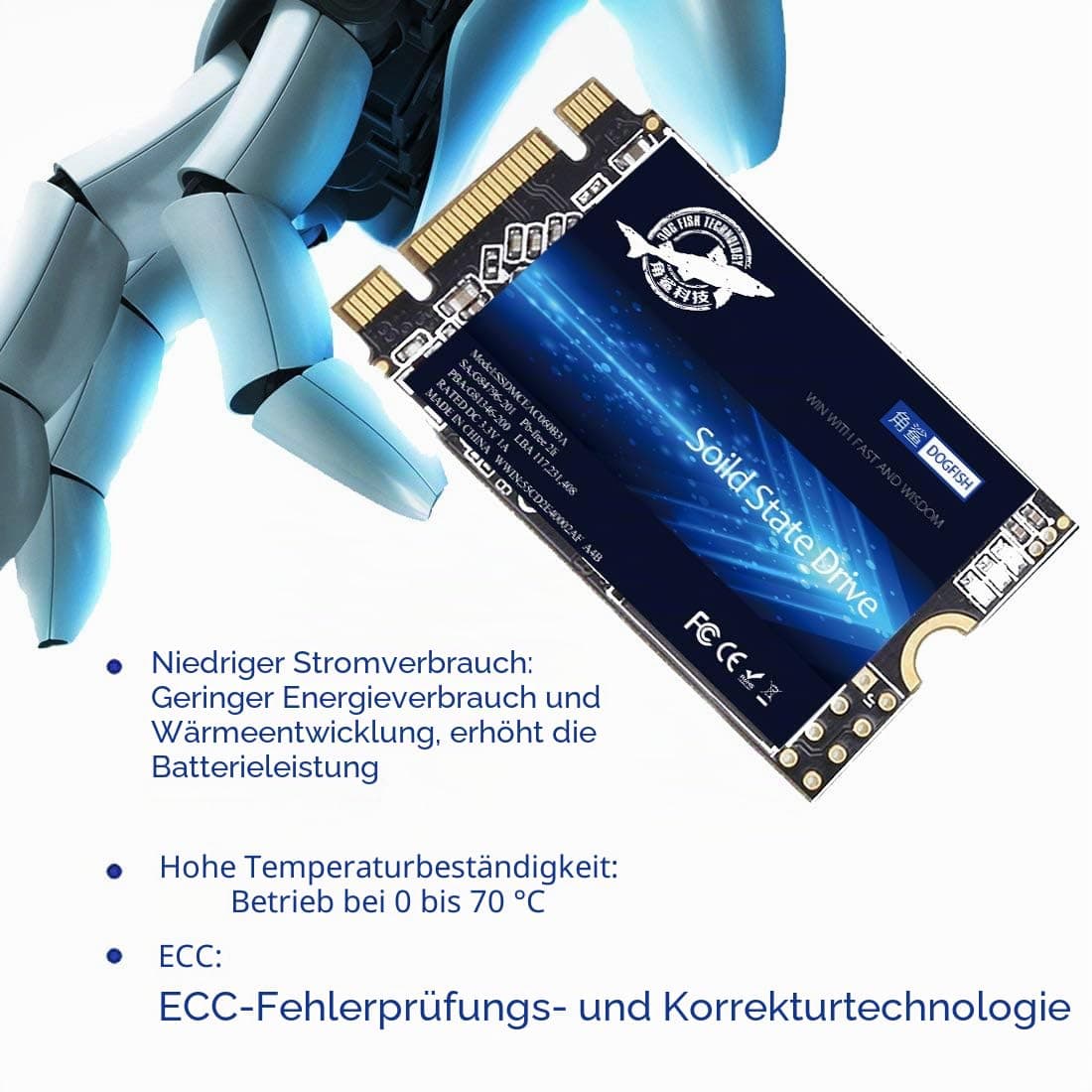 Dogfish 4TB SSD M.2 2280 SATA III Internal Solid State Drive 3D-NAND 6Gb/s NGFF Intern Festplatte Für Desktop Laptop Bild 4