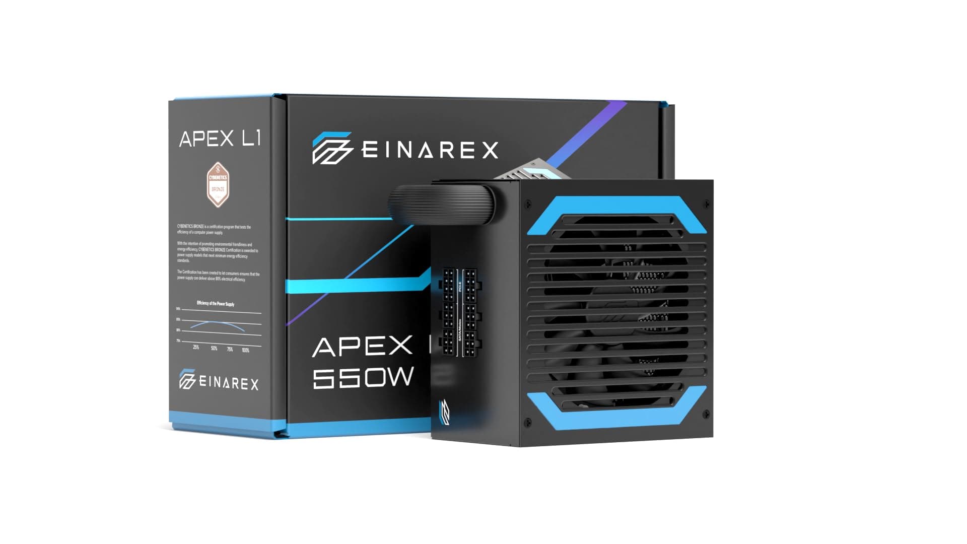 Apex L1 550 W Netzteil für PC, Cybenetics Bronze, Semi-Modulares Kabel, Active PFC, ATX (550 W) 550W Bild 3