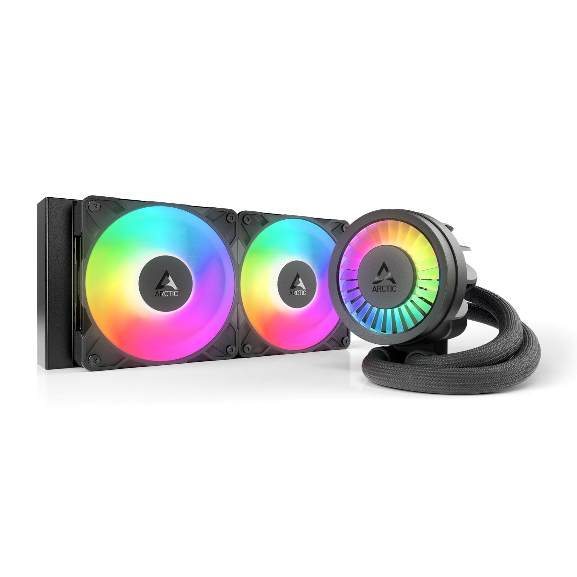 ARCTIC Liquid Freezer III Pro 240 A-RGB - Wasserkühlung PC, AIO CPU Wasserkühler, 2x120 mm, 38 mm Radiator, PWM-Pumpe, VRM-Lüfter, AMD AM5/AM4, Intel LGA1851/1700 Contact Frame - Schwarz Bild 3