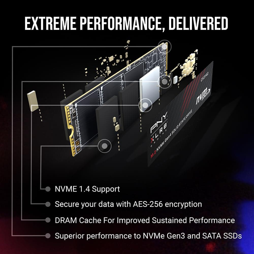 PNY XLR8 CS3140 4TB M.2 NVMe Gen4 x4 interne Solid State Drive (SSD) - M280CS3140-4TB-RB Bild 7