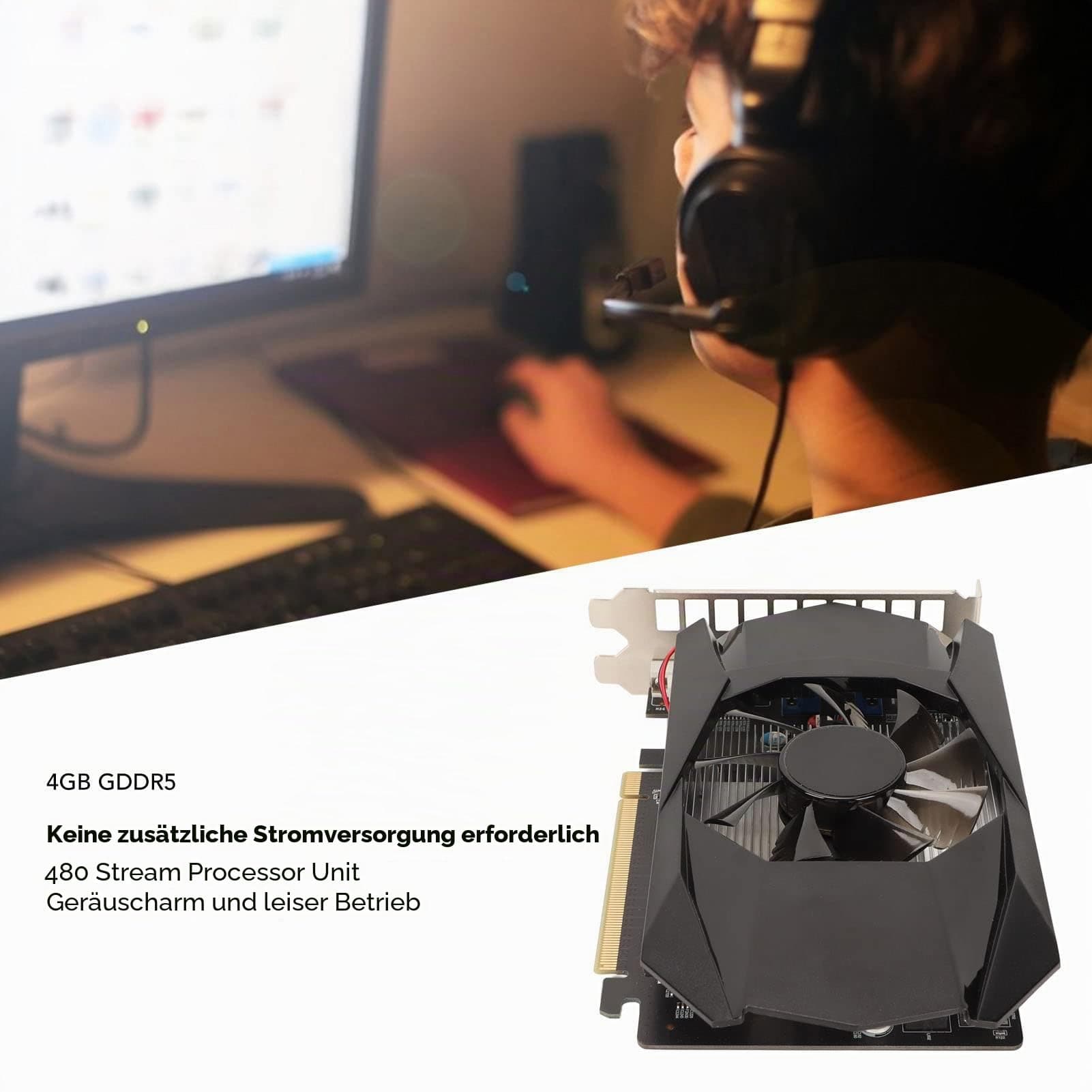 Vikye DDR5-Grafikkarte, Computer-Grafikkarten Unterstützen DirectX 11 PCI Express X16 2.1 Gaming-Grafikkarten, 4 GB 128 Bit 1000 MHz Kernfrequenz Bild 3