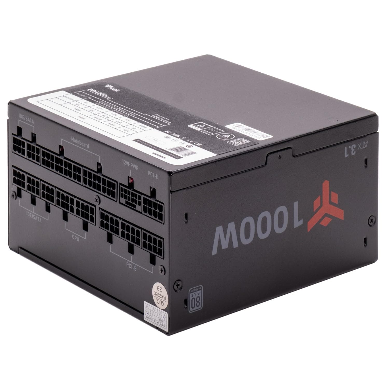 Itek Netzteil PBI1000 – 1000W – 80 Plus Platinum – ATX 3.1 – 14 cm FDB-Lüfter – Japanische Kondensatoren – Modular Bild 3
