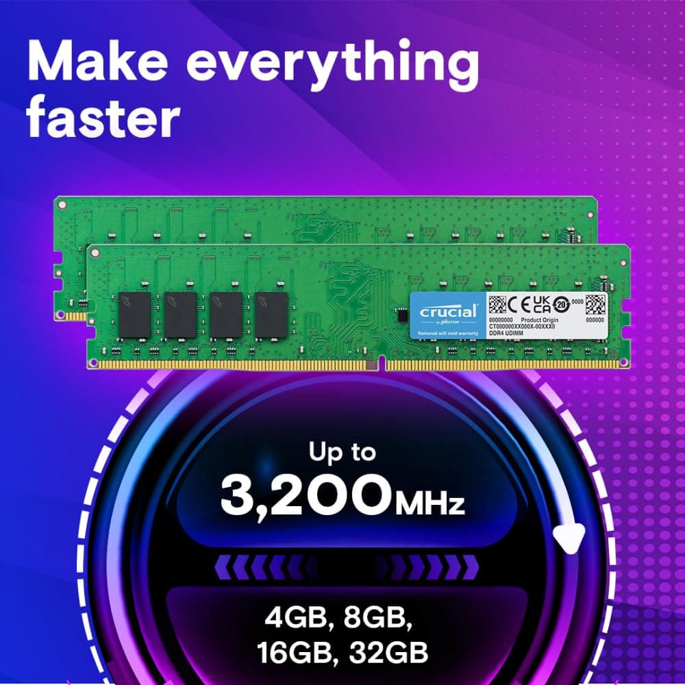 Crucial RAM 16GB DDR4 3200MHz CL22 (2933MHz oder 2666MHz) Desktop Arbeitsspeicher CT16G4DFRA32A 3200MHz 16GB Bild 4