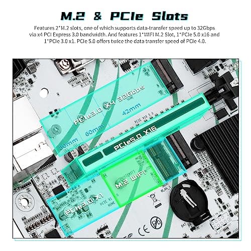 SHANGZHAOYUAN H610 Mainboard Kompatibel mit Intel LGA 1700 12th 13th gen Core i3 i5 i7 i9/Pentium/Xeon Prozessoren (μATX, 2*DDR4, SATA 3.0, USB 3.1, NVME M.2, WiFi M.2, 2.5Gb LAN, PCIe 5.0) Bild 8