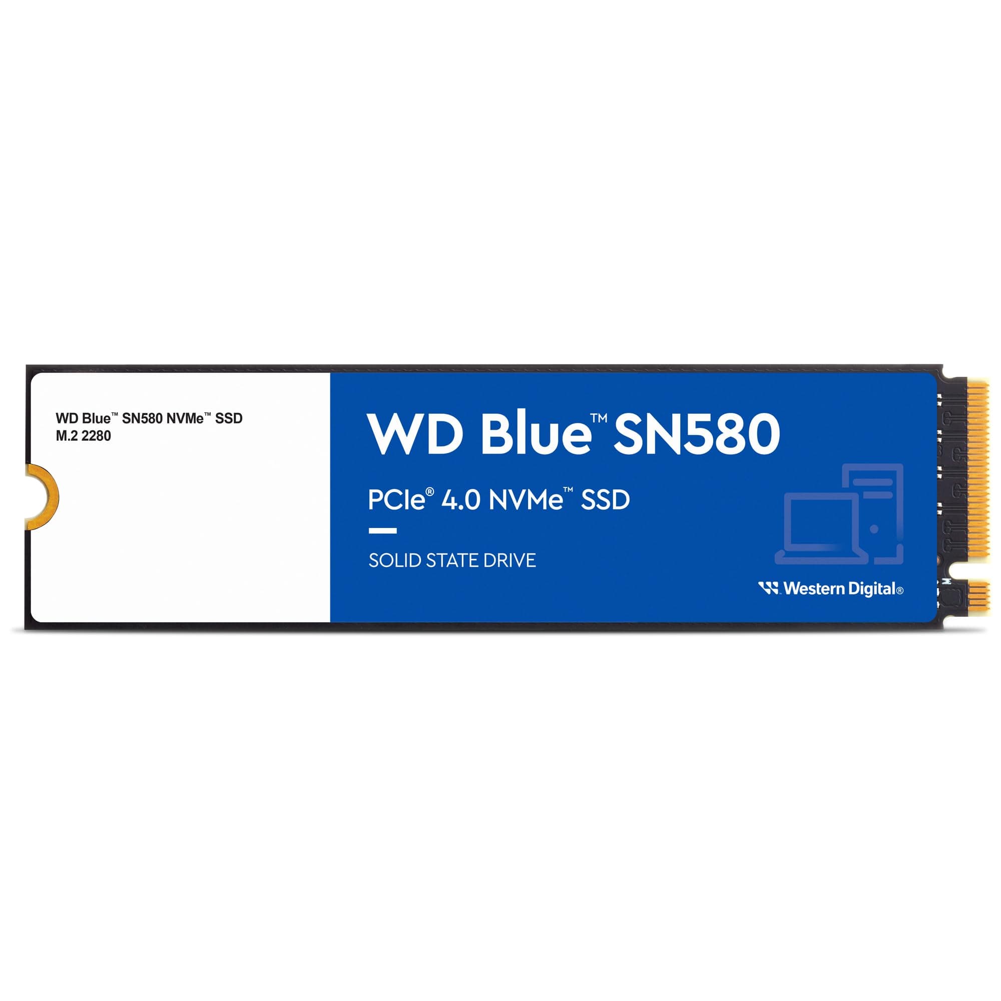 WD Blue SN580 NVMe SSD 1 TB (PCIe Gen4 x4, bis zu 4.150 MB/s Lesen, M.2 2280, nCache 4.0-Technologie) Blau SN580 bis zu 4.150 MB/s 1 TB