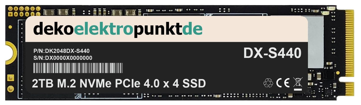 2TB M.2 NVMe Gen4 SSD Festplatte passend für NZXT N7 B650E Matte White Mainboard, Alternatives Ersatzteil 2280 PCIe 4.0 x 4 2TB - PCIe 4.0 x4